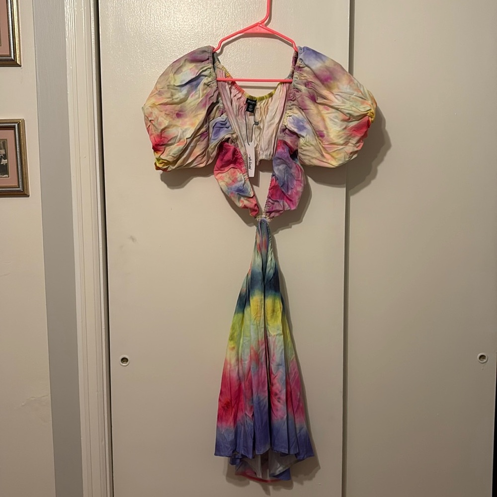 NWT Nasty Gal tie dye, cut out mini dress sz 4